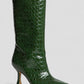STIVALE VERDE STAMPA COCCO