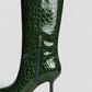 STIVALE VERDE STAMPA COCCO